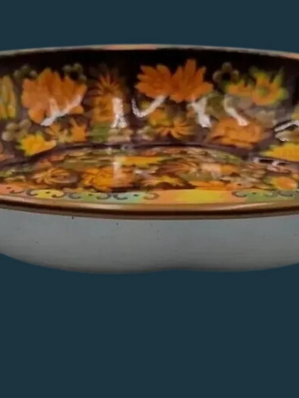 Vintage Daher England 1971 Metal Tin Round Bowl Tray Platter 10 1/4